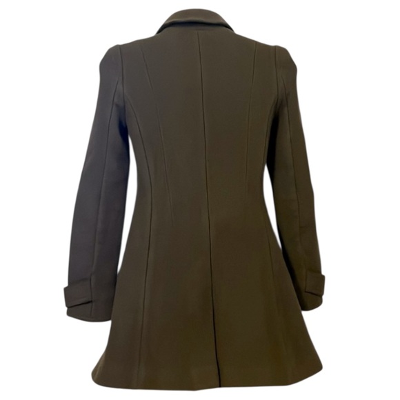 Jenni’s New York Army Military Green Double Breasted Fitted Trench Pea Coat - Picture 4 of 15